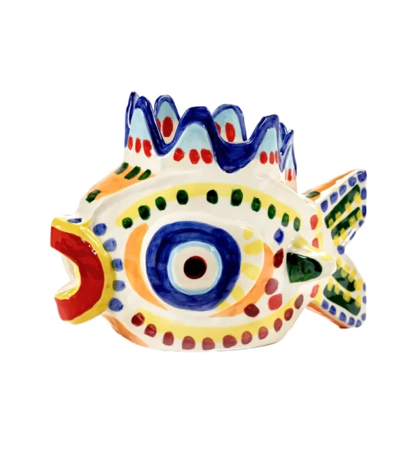 jarrón con forma de pez de colores de la colección Sicily diseñado por Yotam Ottolenghi e Ivo Bisignano para Serax