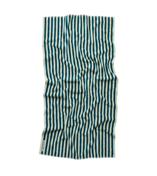 toalla de rayas verdes 100% algodón de bongusta de la colección Naram.