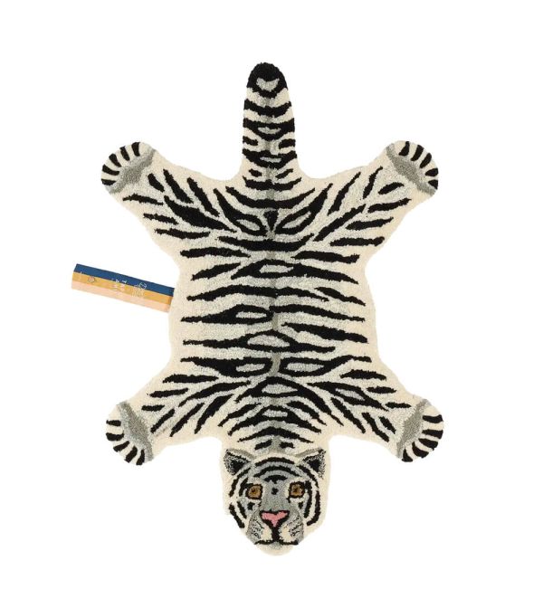 alfombra de lana con forma de tigre blanco de doing goods