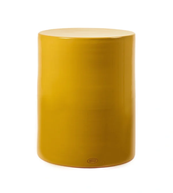 mesa auxiliar de cerámica ocre