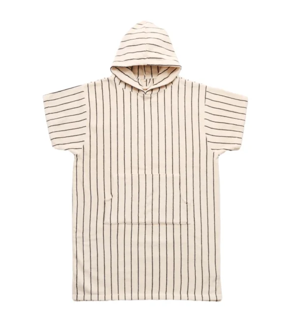 poncho albornoz a rayas color beige 100% algodón de Bongusta