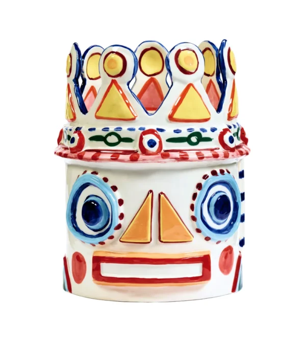 jarrón con forma de cabeza de colores de la colección Sicily diseñado por Yotam Ottolenghi e Ivo Bisignano para Serax