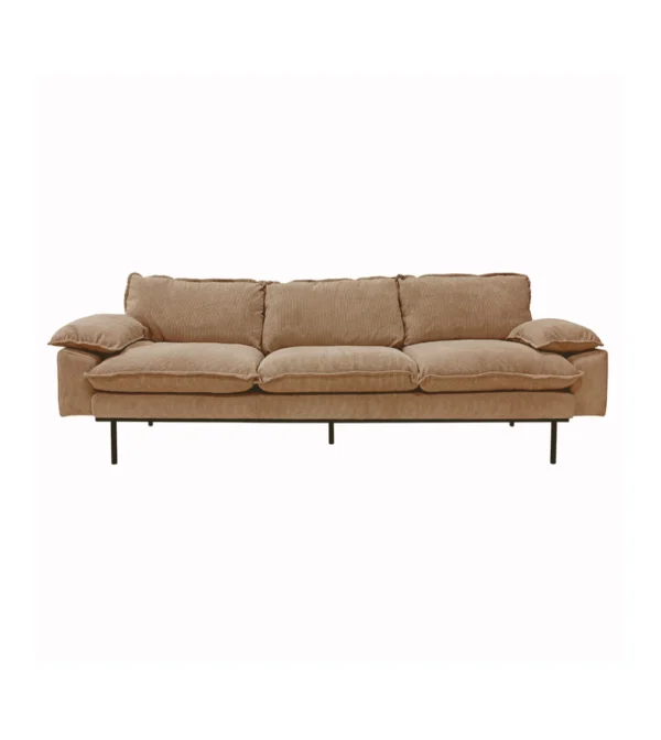 sofa retro courduroy rib brown hkliving