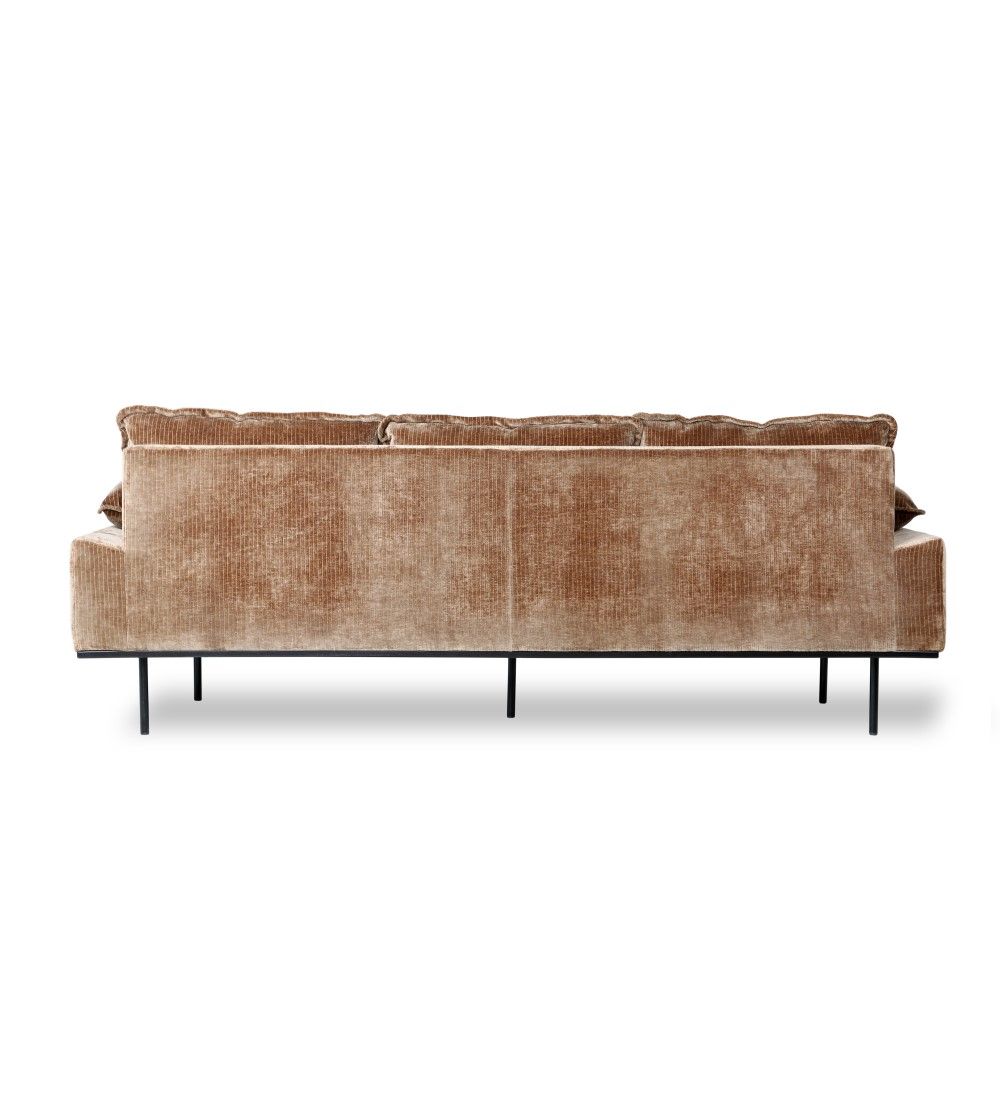 sofa retro pana marrón hkliving