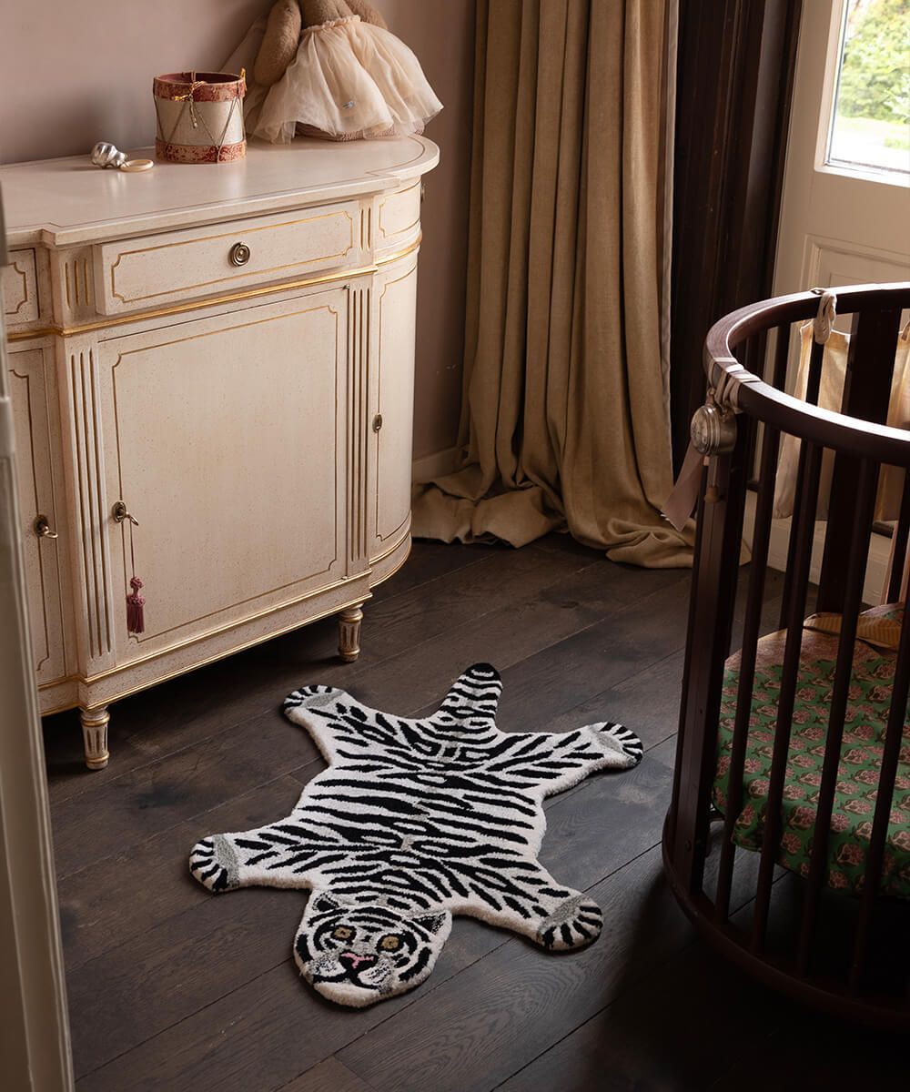 alfombra de lana con forma de tigre blanco de doing goods