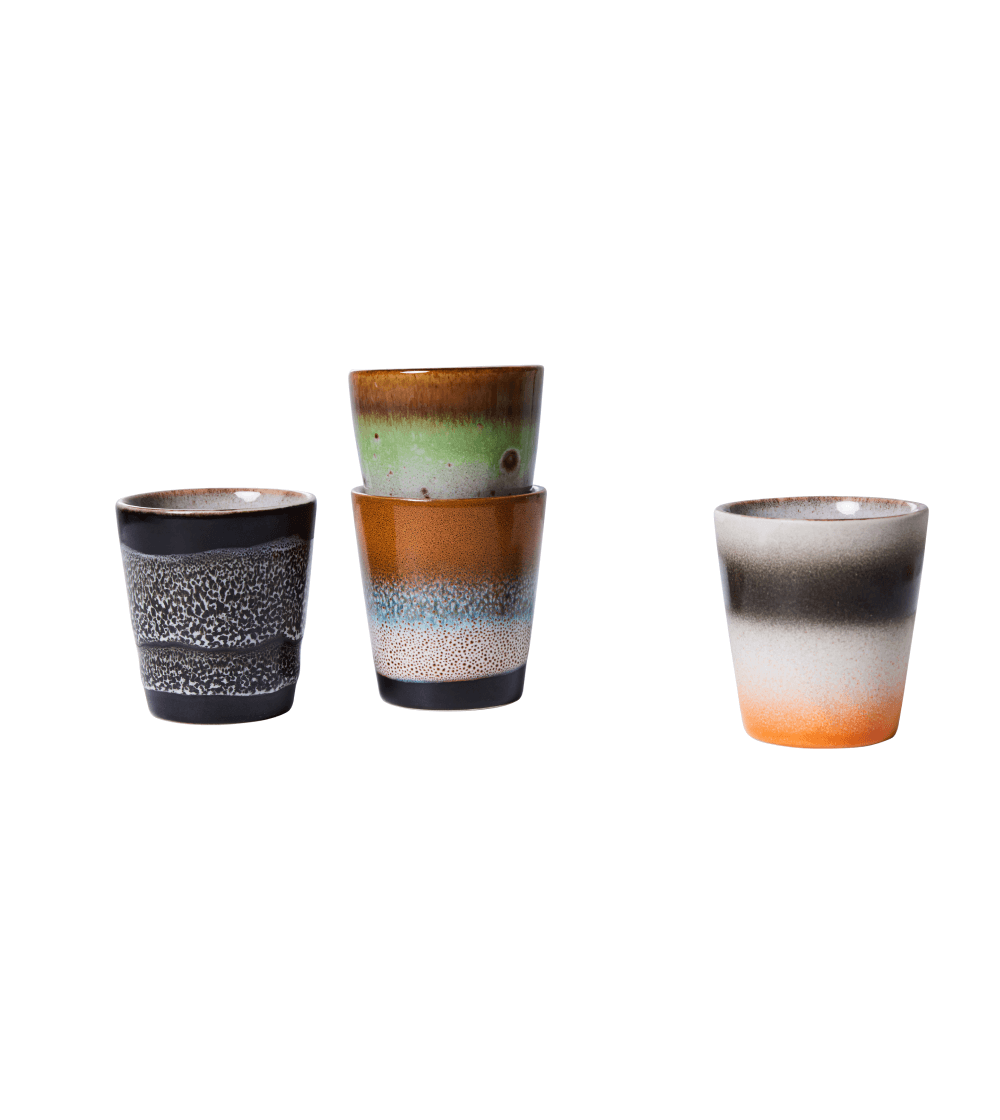 70s Ceramics: Vasos Ristretto Good Vibes Set/4 - Imagen 4