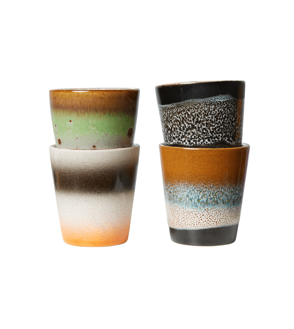 70s Ceramics: Vasos Ristretto Good Vibes Set/4