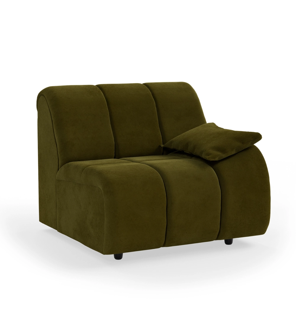 sofá modular wave de hkliving en tejido de terciopelo verde oscuro