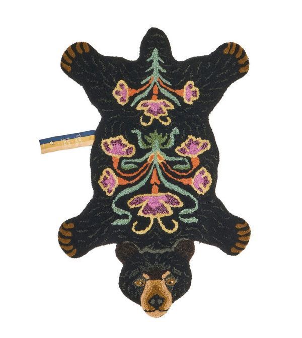 alfombra de lana con forma de oso de doing goods