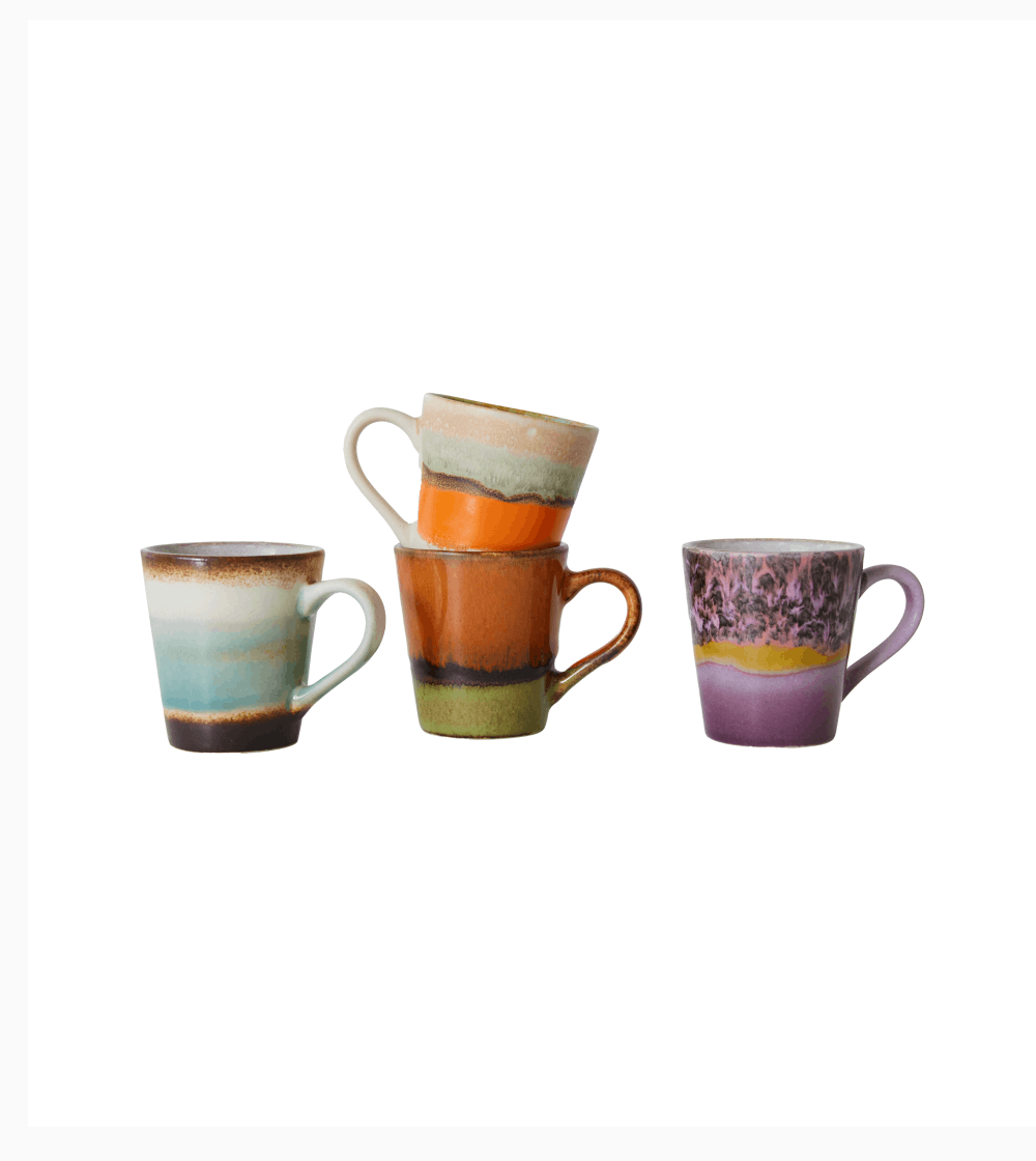 70s Ceramics: Tazas Espresso Retro Set/4 - Imagen 3