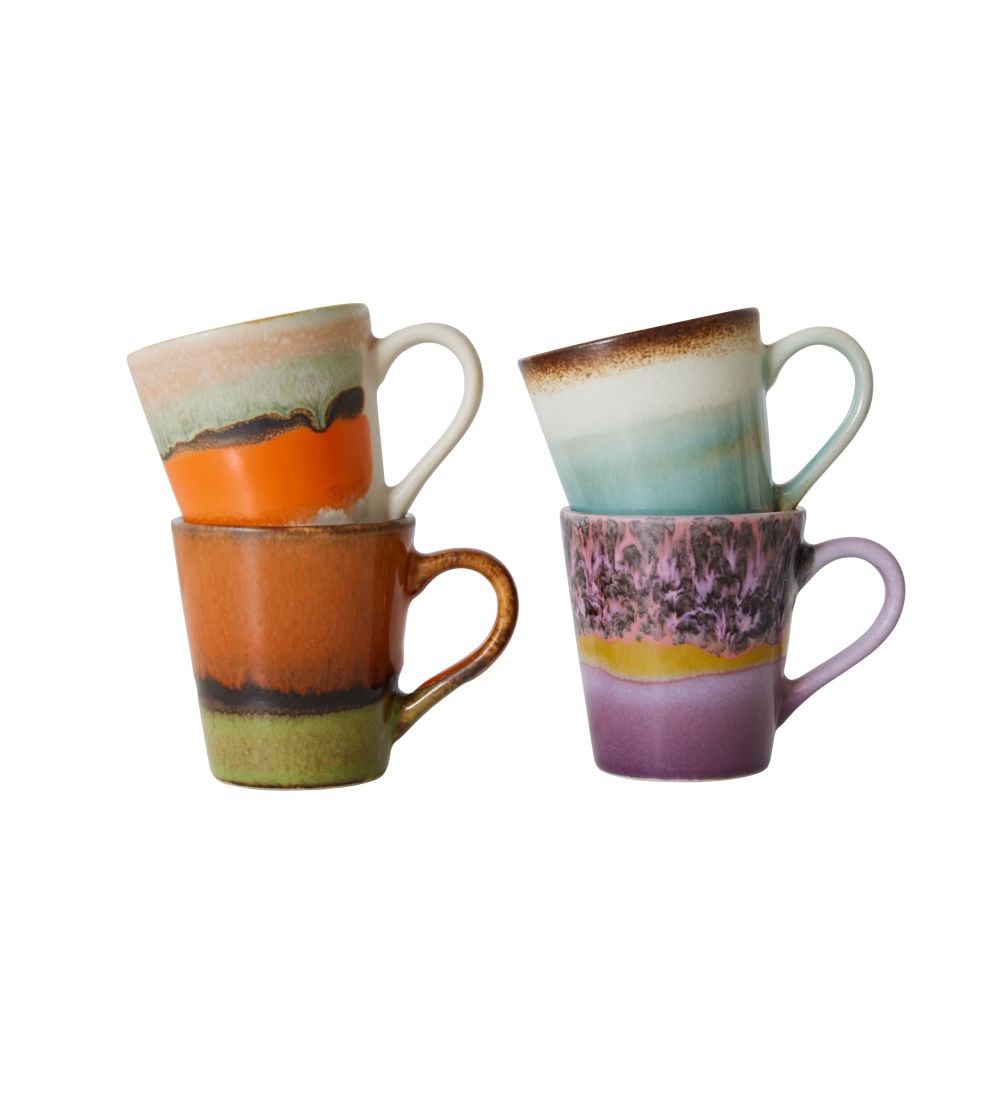 70s Ceramics: Tazas Espresso Retro Set/4