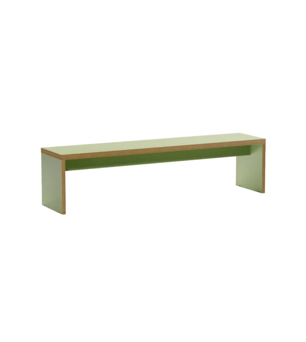 banco de madera para mesa de comedor o entrada de madera color verde pistacho de hkliving