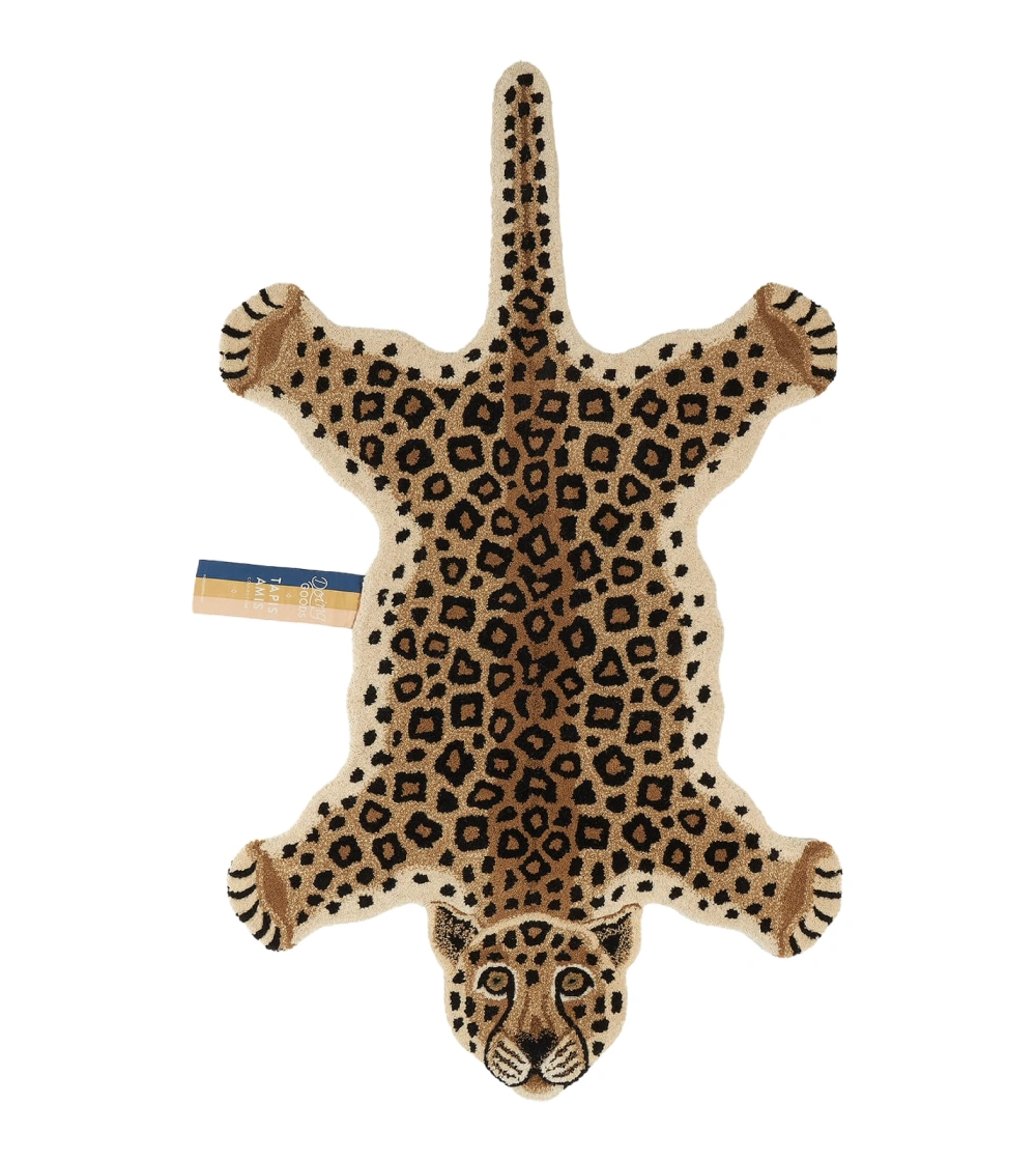 Alfombra de lana con forma de animal leopardo