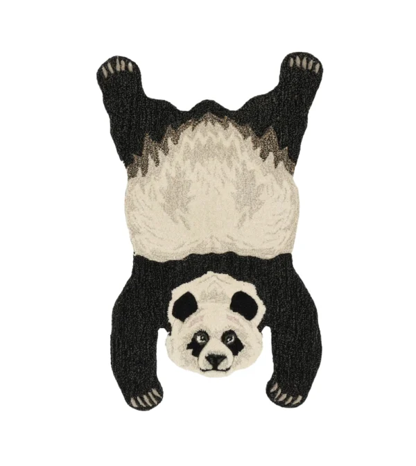Alfombra de lana con forma de animal panda