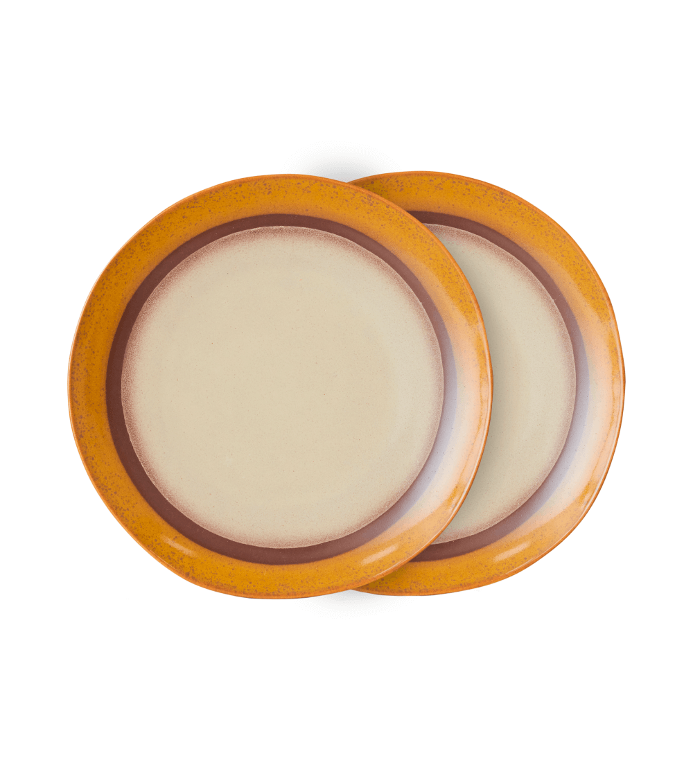 70s Ceramics: Platos Dinner Coconut Set/2