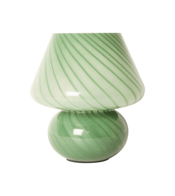 lampara de mesa de cristal verde