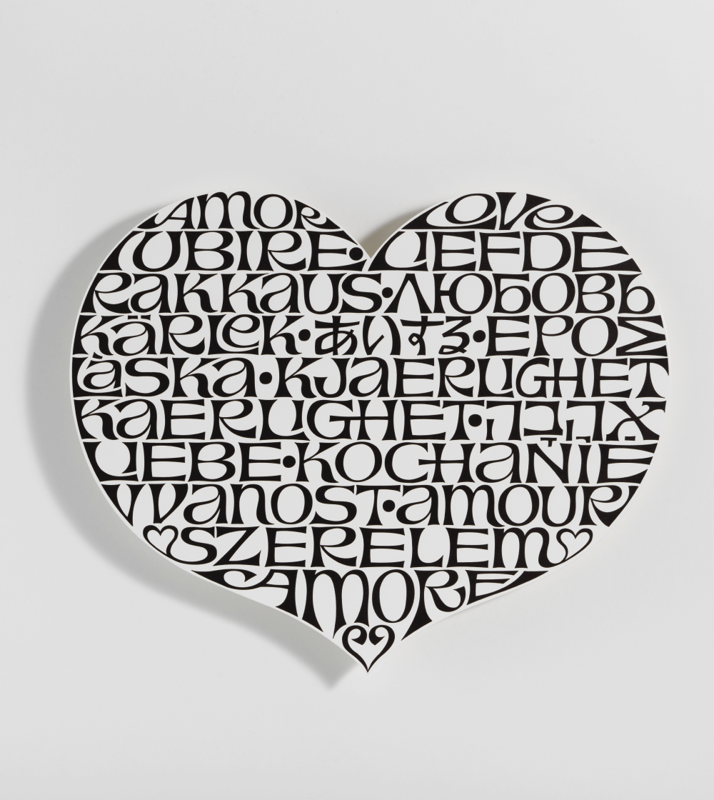Escultura de Pared Metal Wall Relief International Love Heart - Imagen 2