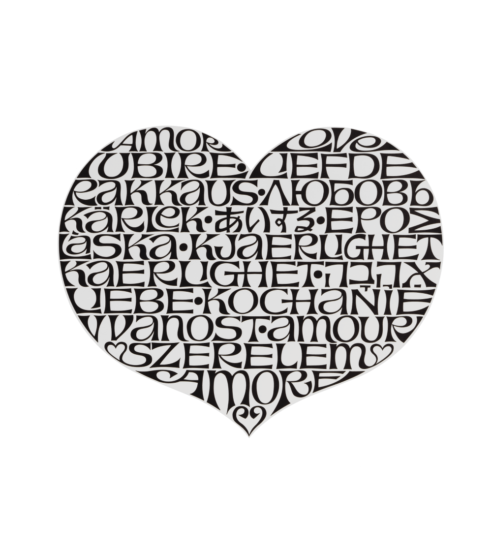 Escultura de Pared Metal Wall Relief International Love Heart