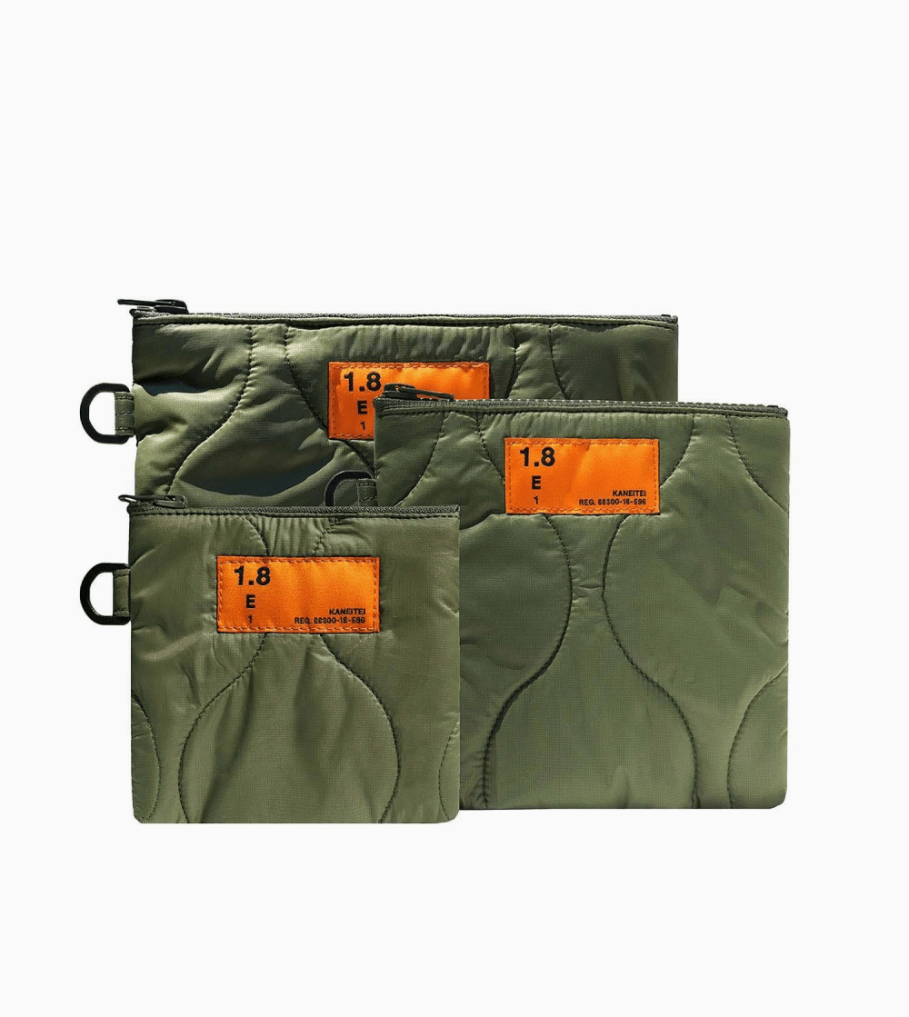 Pouch Quilted Flat S Olive - Imagen 7
