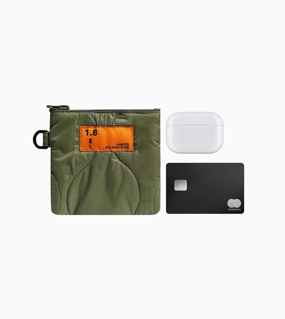 Pouch Quilted Flat S Olive - Imagen 2