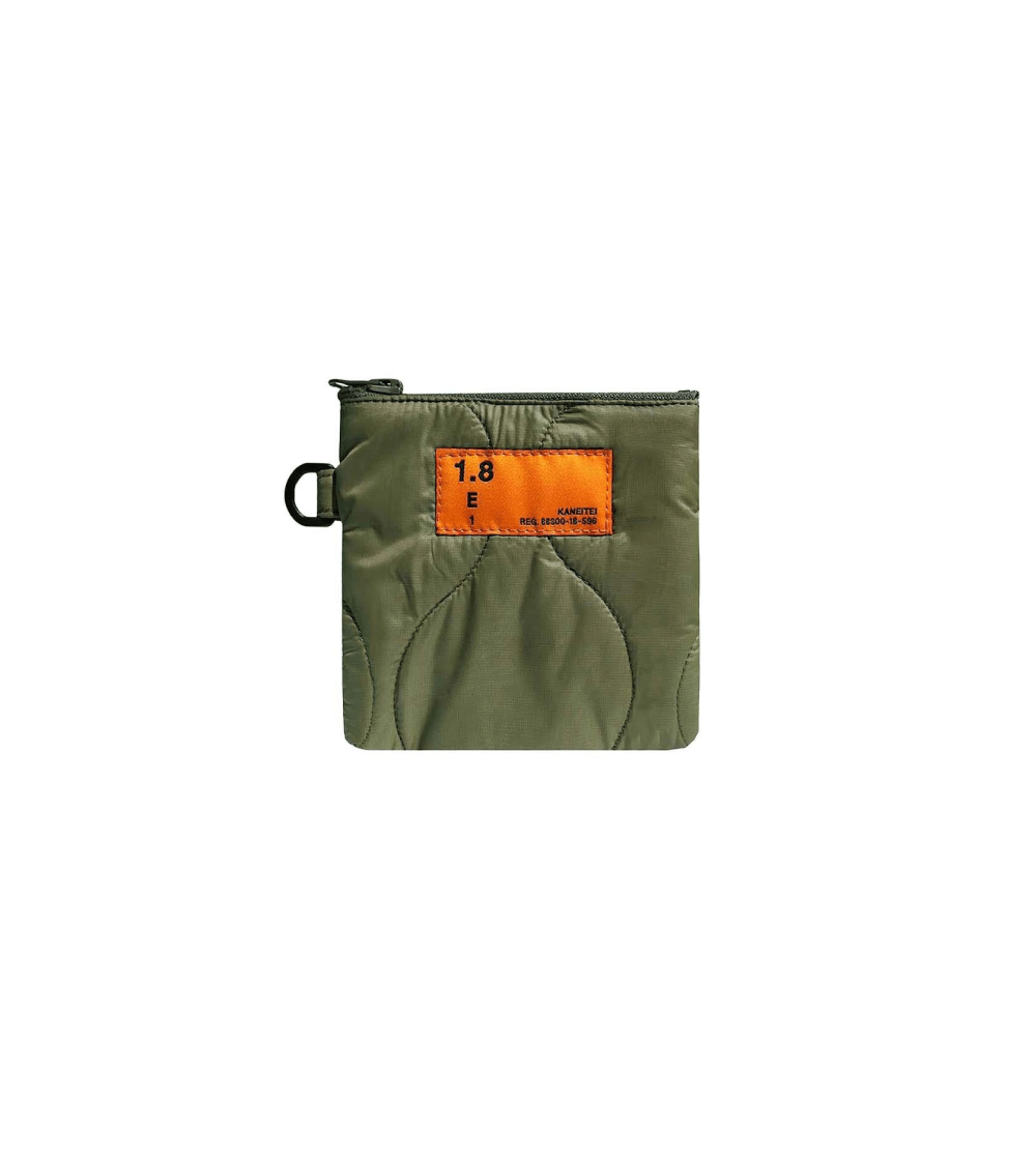 Pouch Quilted Flat S Olive
