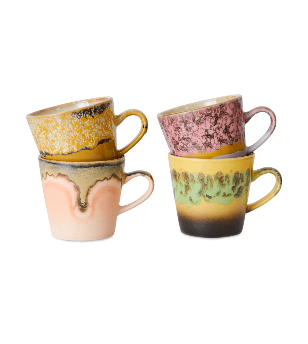70s Ceramics: Tazas Americano Radiant Set/4