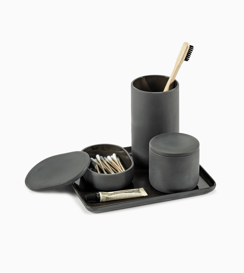 Cose by Bertrand Lejoly: Caja Cilíndrica Dark Grey - Imagen 2