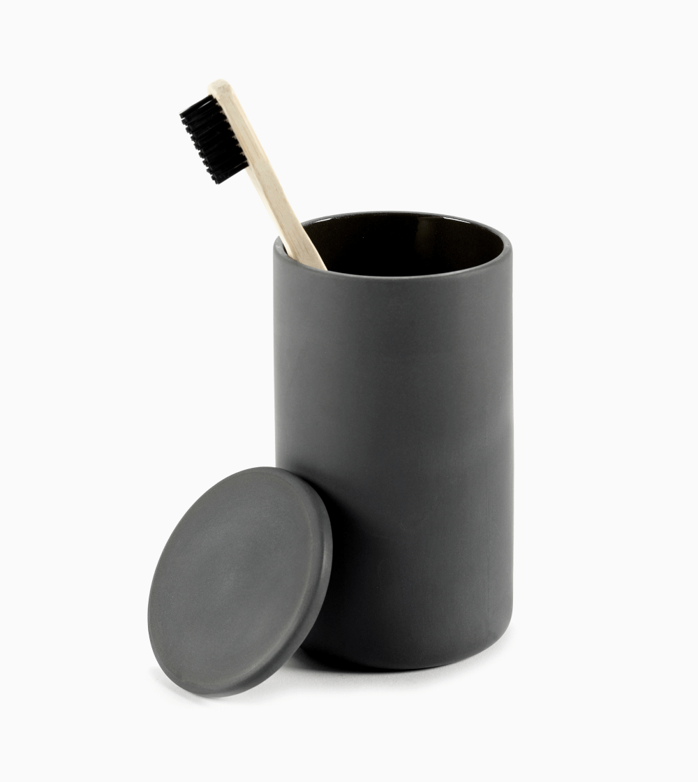 Cose by Bertrand Lejoly: Caja Cilíndrica Dark Grey - Imagen 4