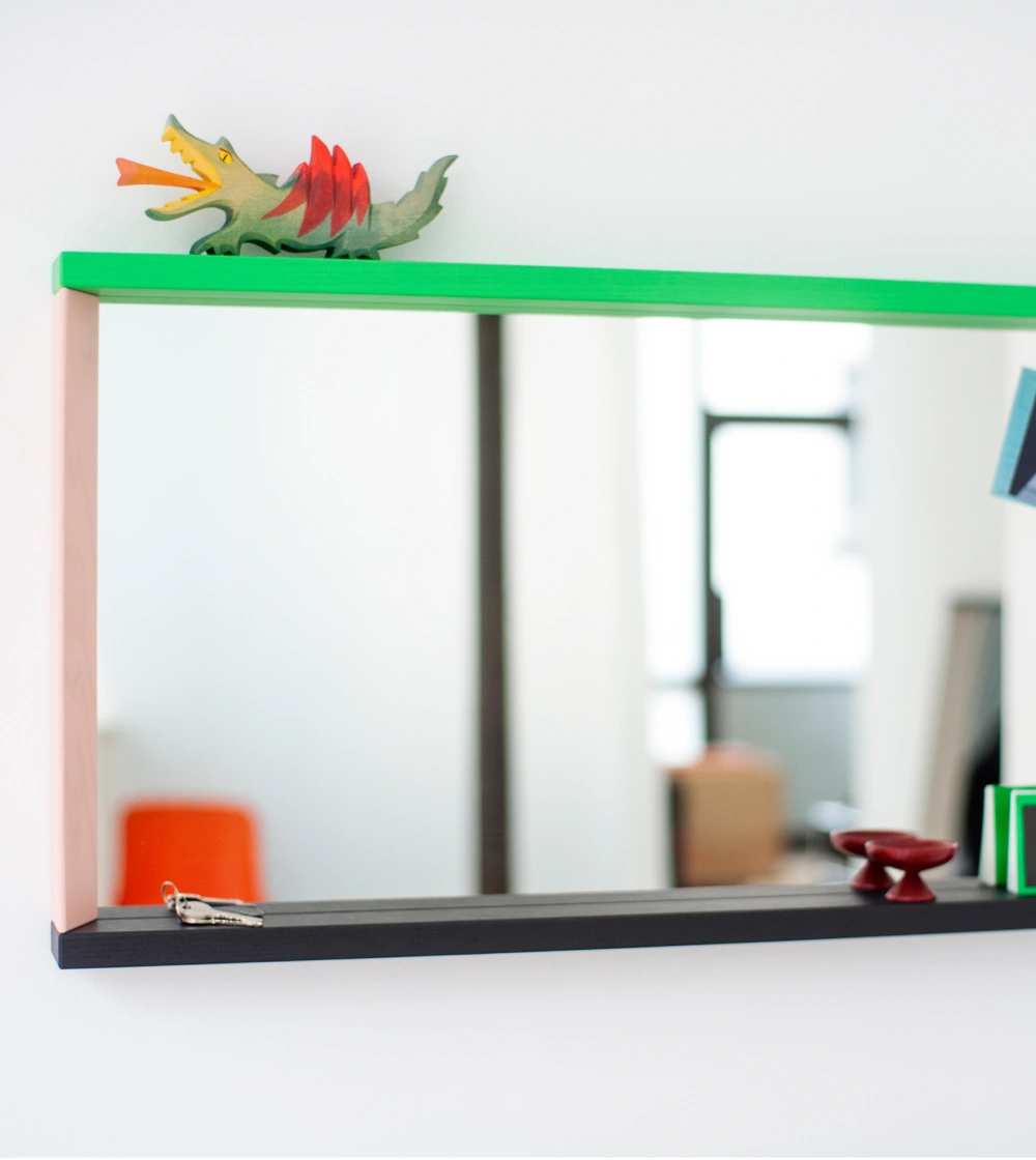 Colour Frame Mirror Medium Verde/Rosa - Imagen 3