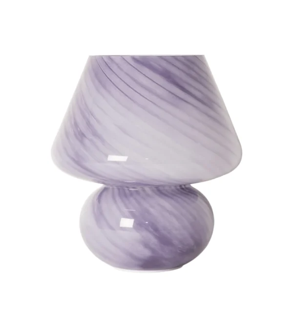 lampara de mesa de crista morada