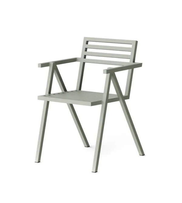 Silla con brazos apilable para exterior gris