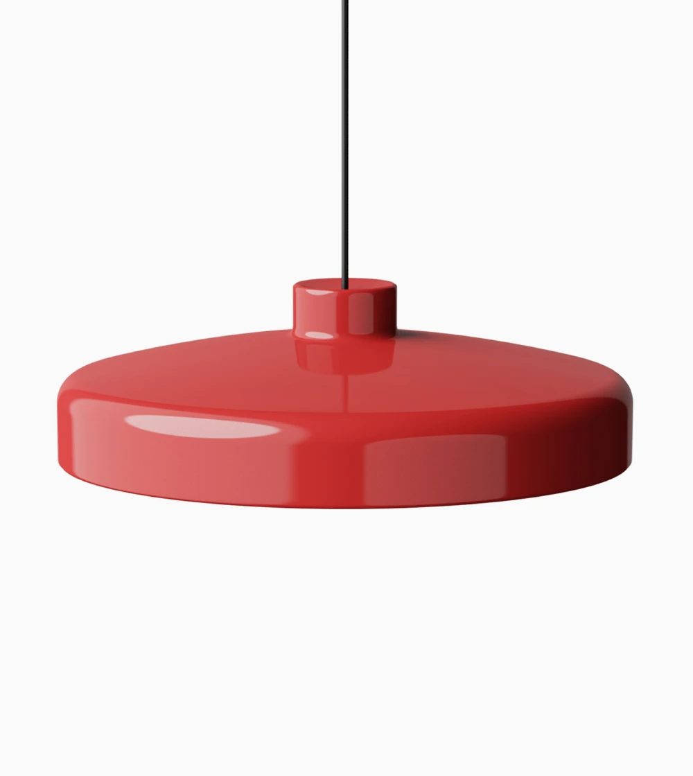 Lámpara de techo roja de estilo nórdico.