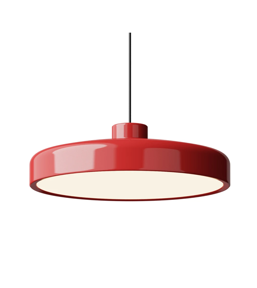 Lámpara de techo roja de estilo nórdico.