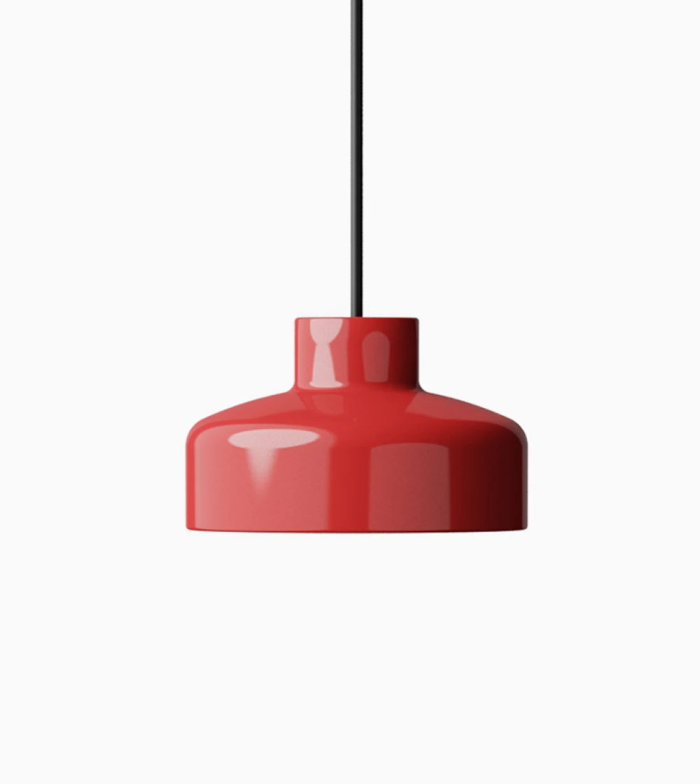 Lámpara de techo roja estilo nórdico.
