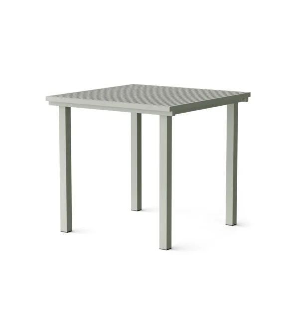 Mesa para exterior de aluminio gris