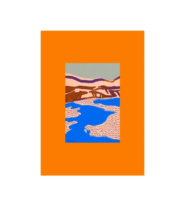 Lamina decorativa paisaje naranja