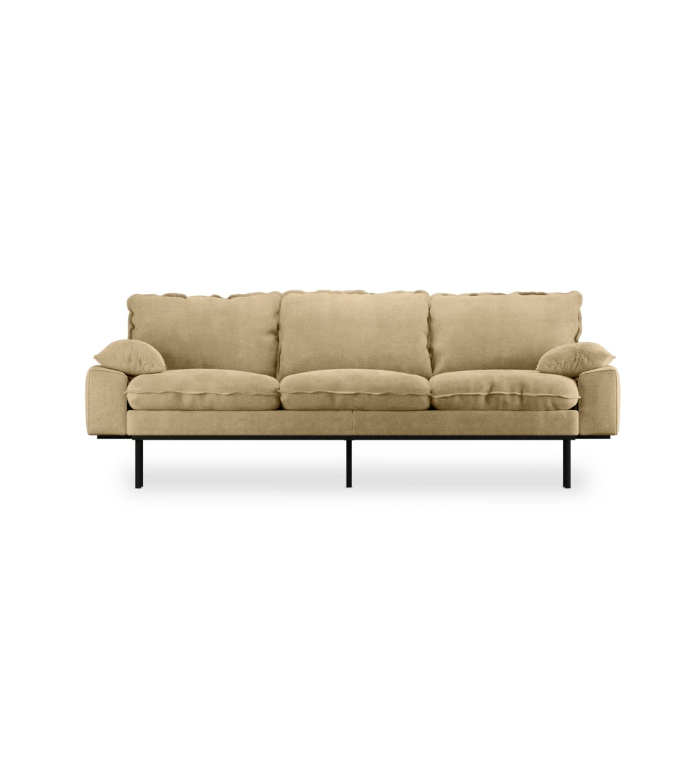 sofa retro hkliving royal velvet cream 3 plazas