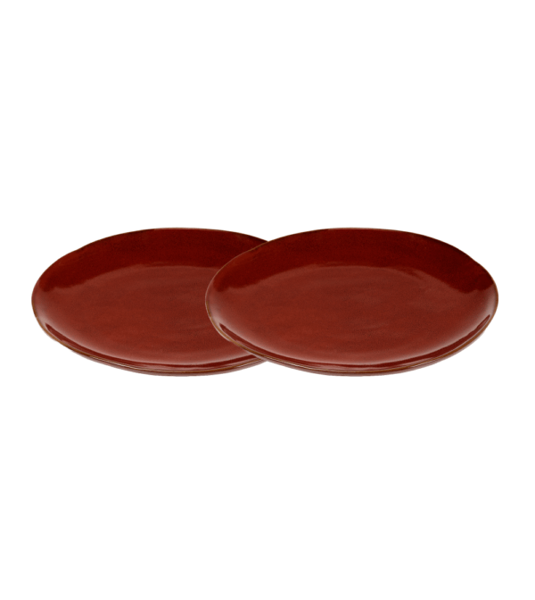 set de platos rojos