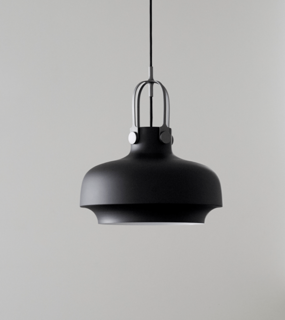 Lámpara de techo de cristal negra elegante