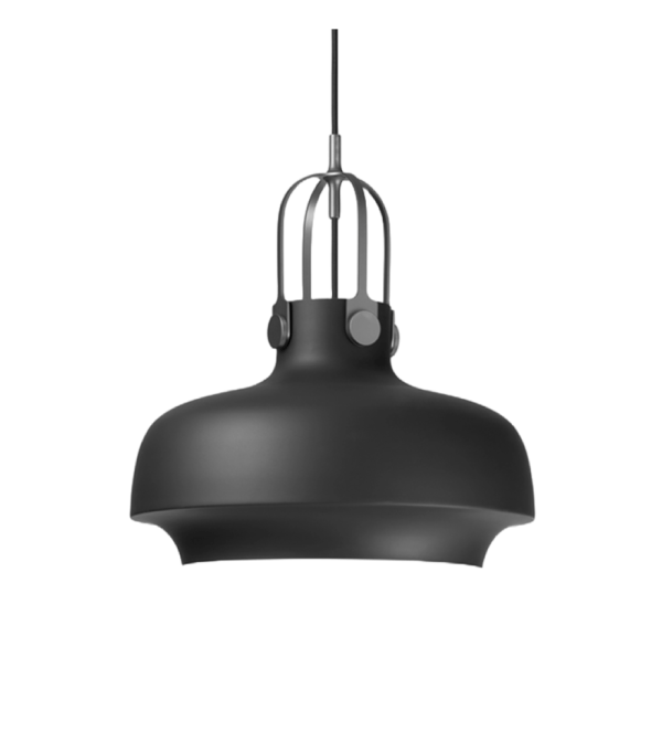 lámpara de techo de cristal negro elegante