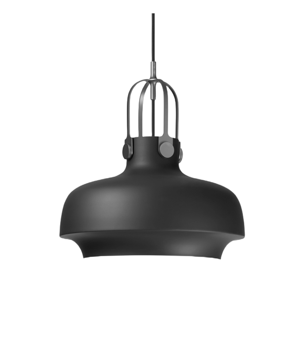 lámpara de techo de cristal negro elegante
