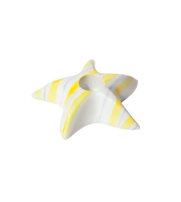 Portavelas con forma de estrella de mar.
