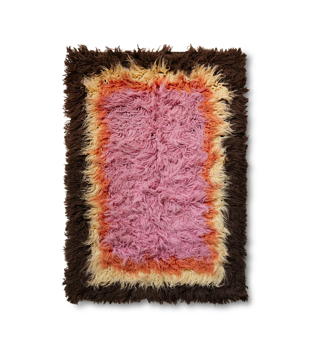 Alfombra de lana de pelo largo de colores