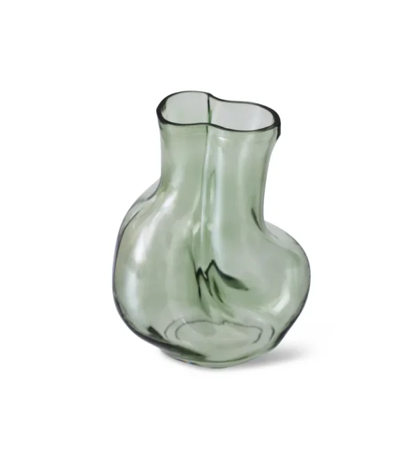 jarrón de cristal verde