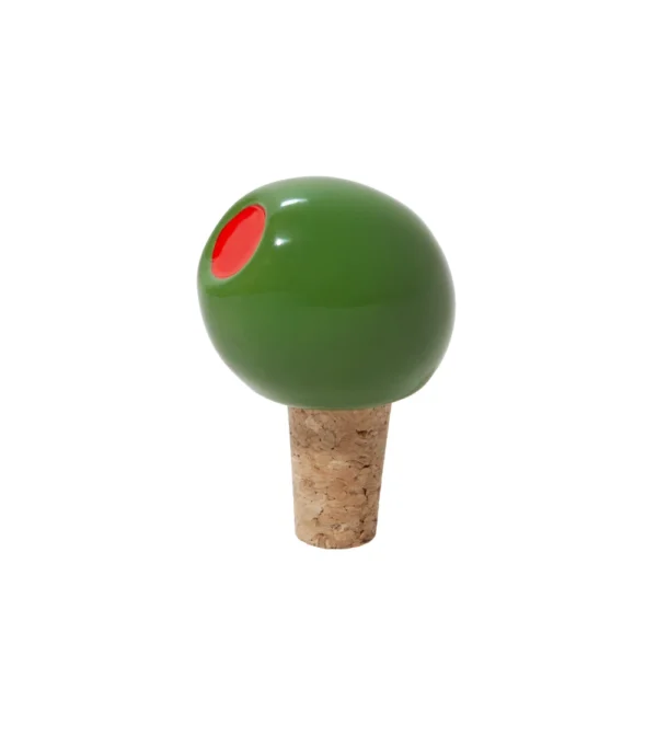 tapón para botella de vino con forma de aceituna