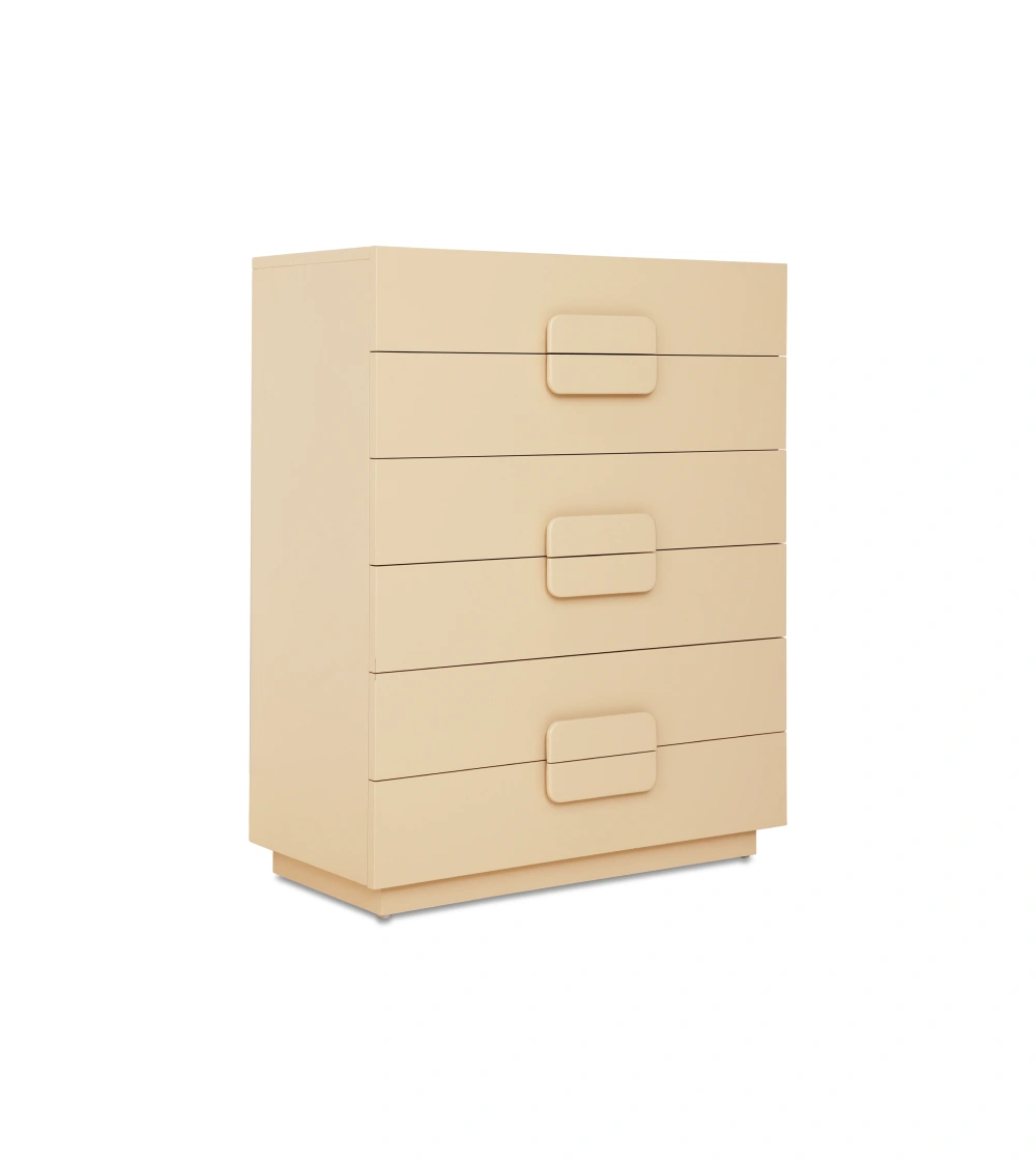 cómoda de madera color crema
