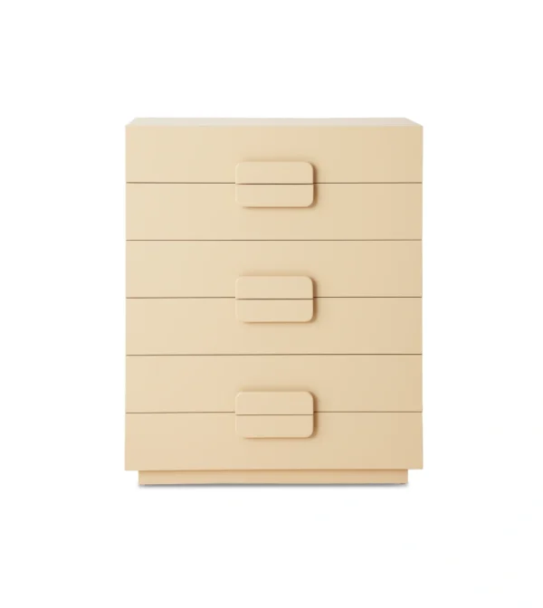 cómoda de madera color crema