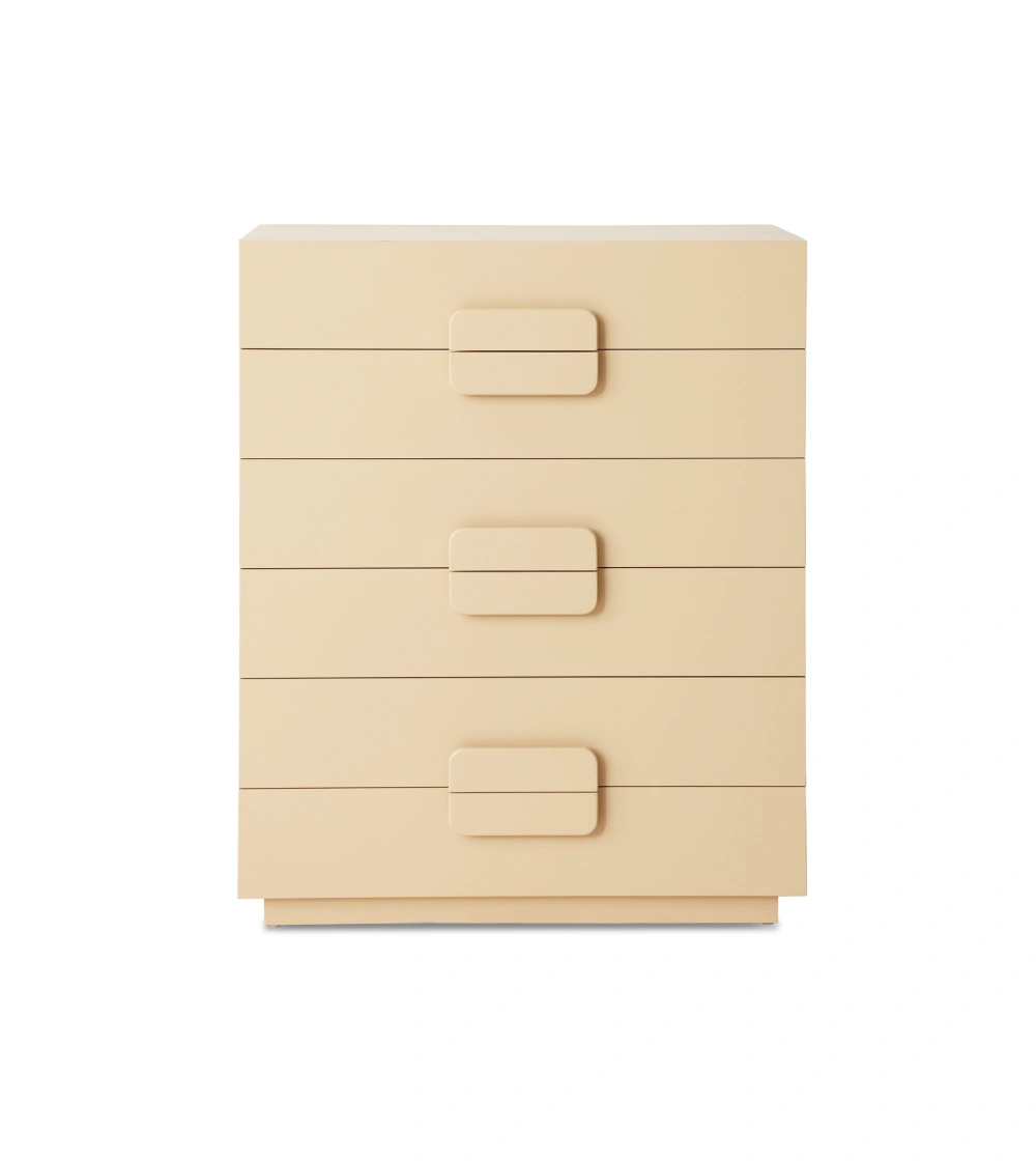 cómoda de madera color crema