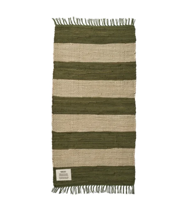 alfombra tipo jarapa beige y verde
