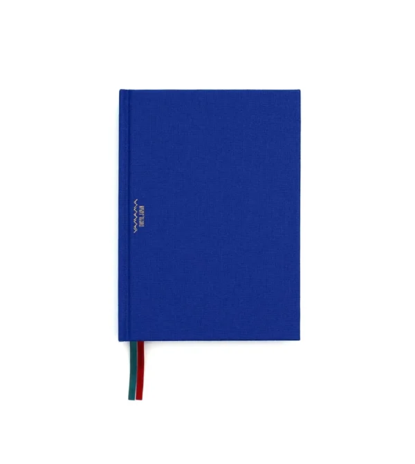 Cuaderno azul cubierta de tela